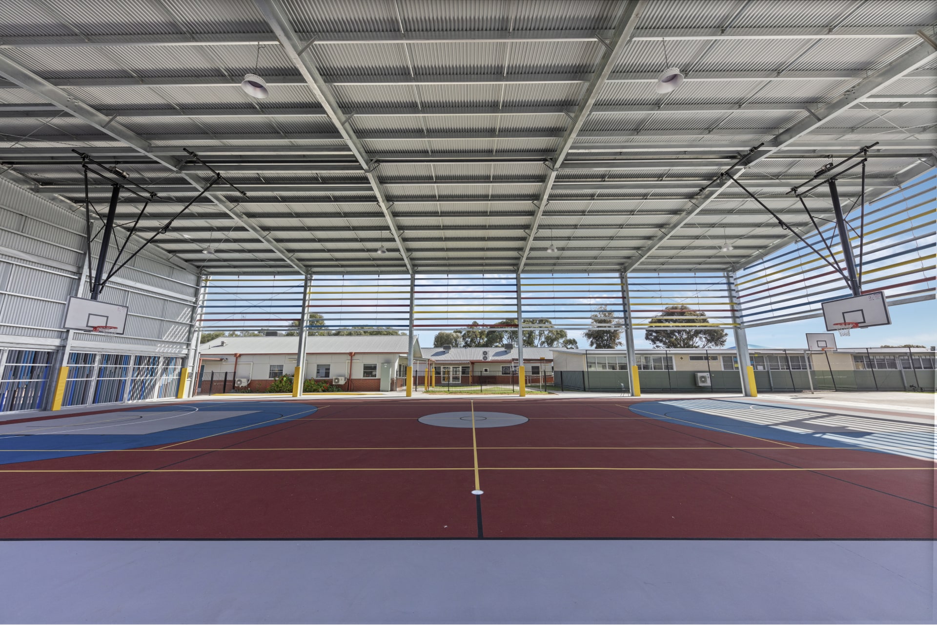 Swan Hill Specialist School steel shade court cover