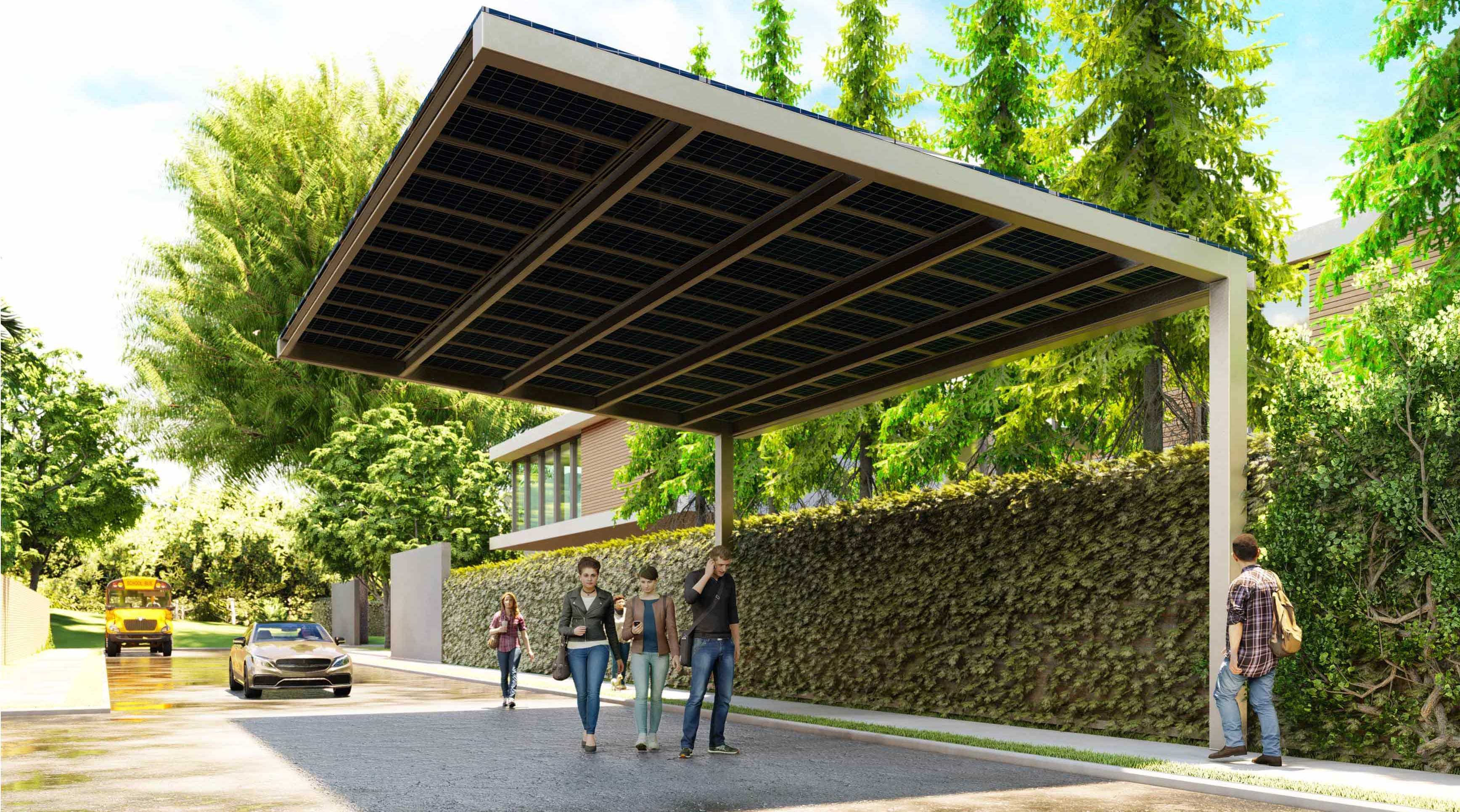 Government Coucil Steel Shade Bus Shelter Cantilever Structure